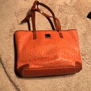 Dooney and Burke orange coral leather purse